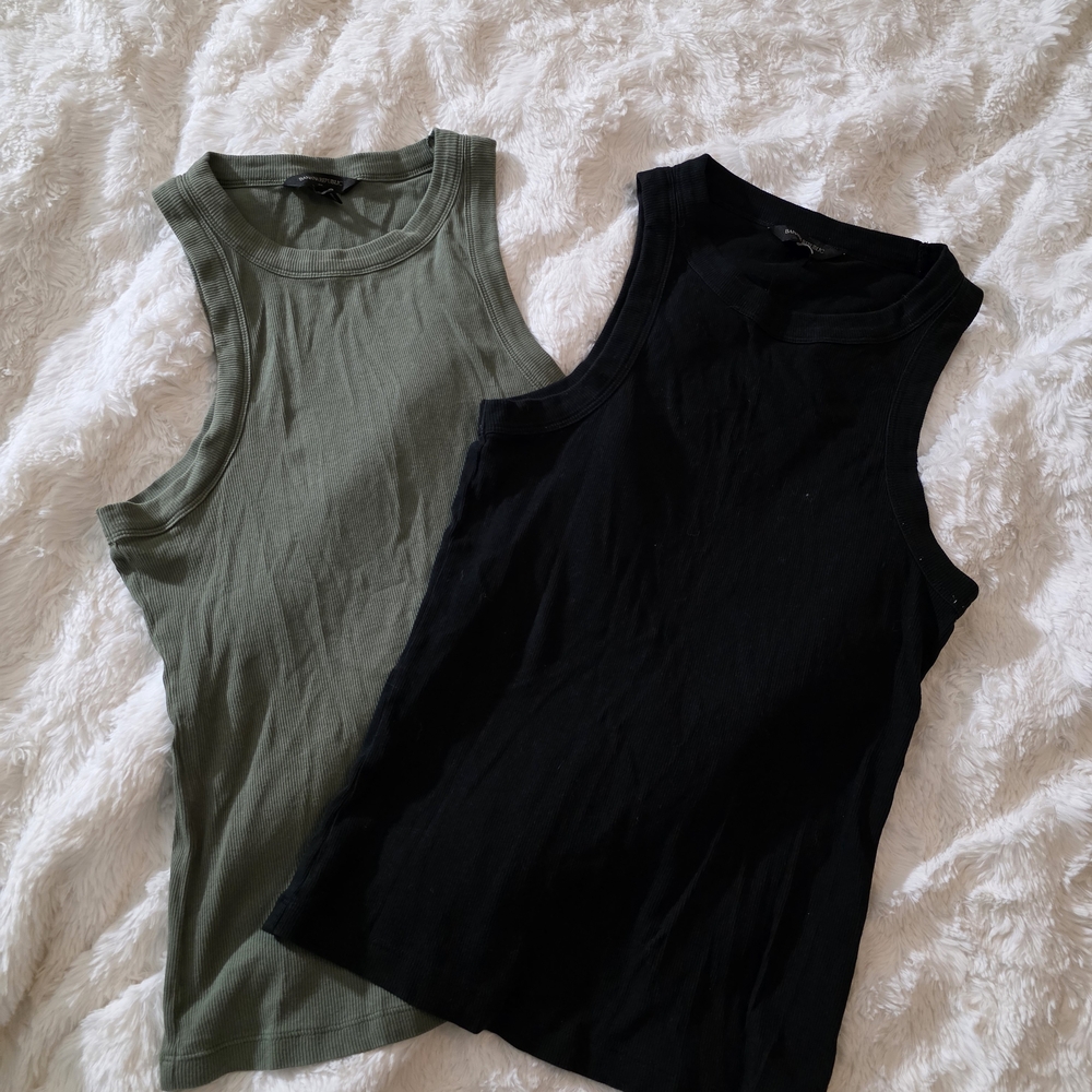 Banana Republic Black and Green Racerback Tank Tops 2 For $10